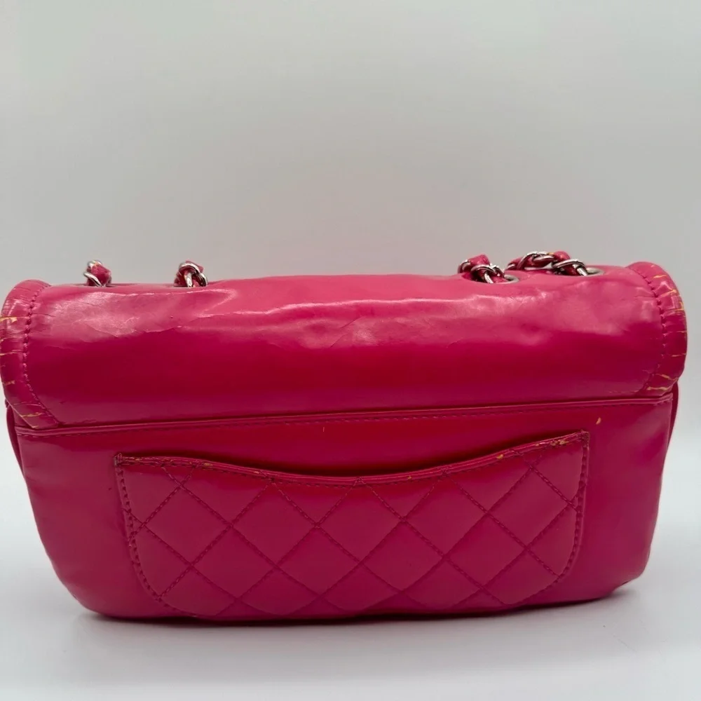 CHANEL - Small Pink Vinyl Lipstick Flap Bag | Fair to Good Condition